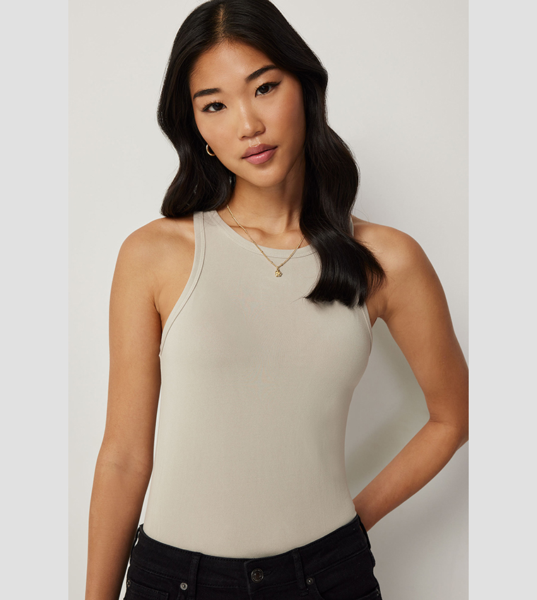 Solid Crew Neck Tank Top