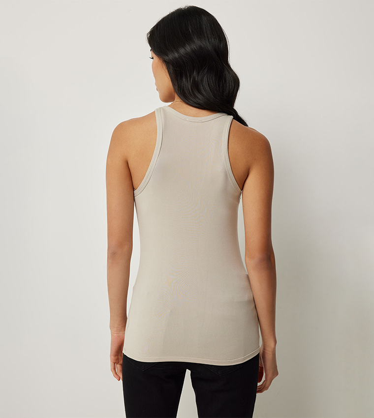 Solid Crew Neck Tank Top