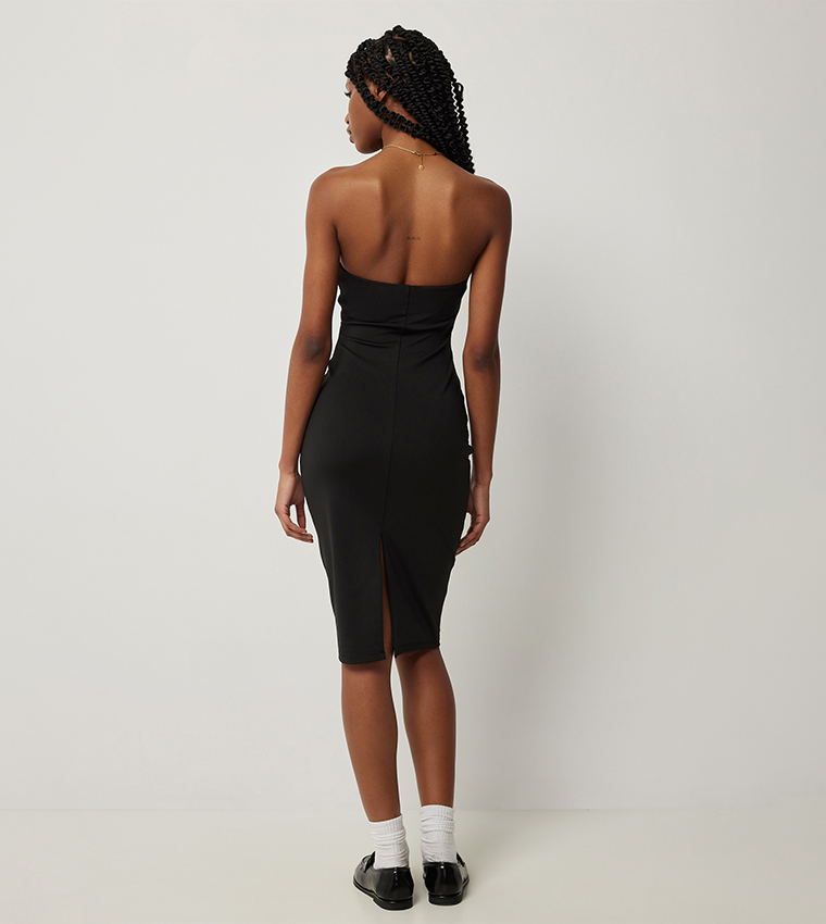 Solid Strapless Bodycon Dress
