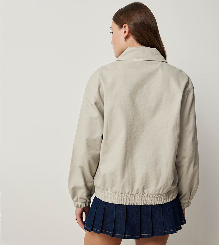 Oversized Twill Bomber Jacket