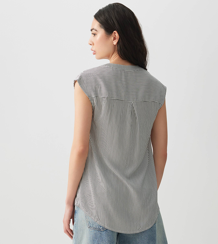 Striped V-Neck Top