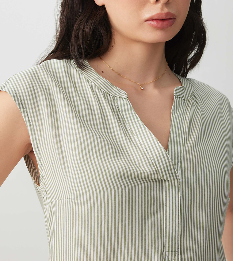 Striped V-Neck Top