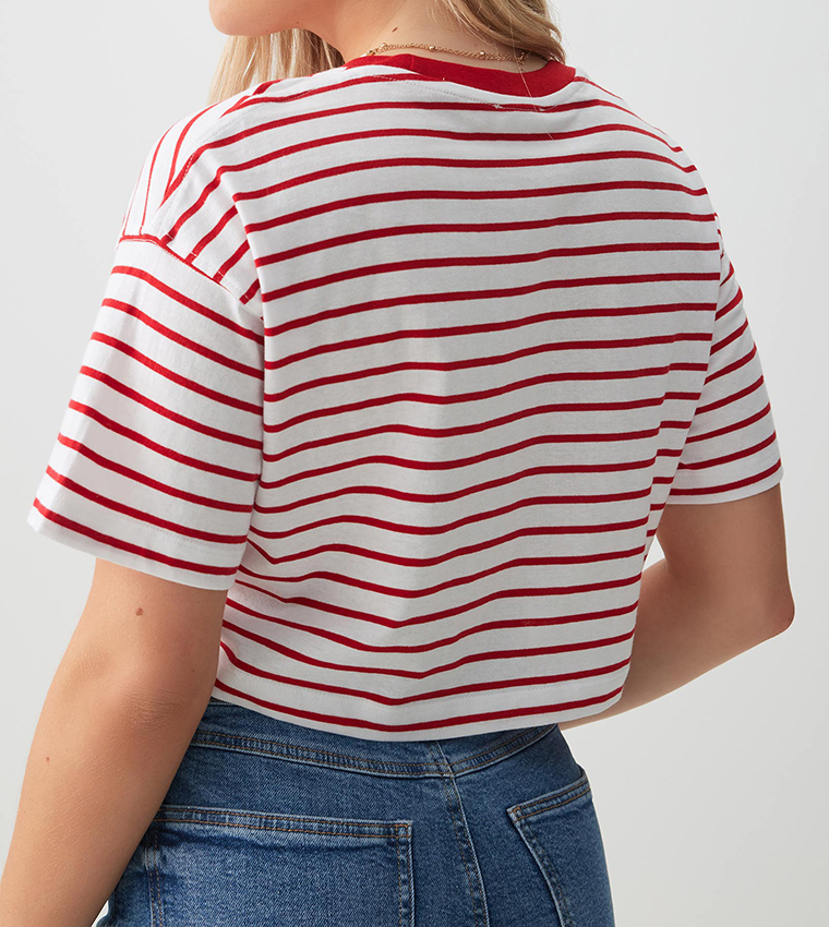 Striped Crop Boxy T-Shirt