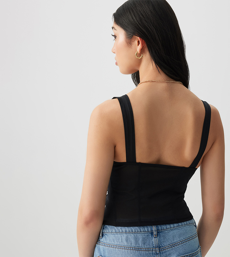 Bow Detail Strappy Crop Top