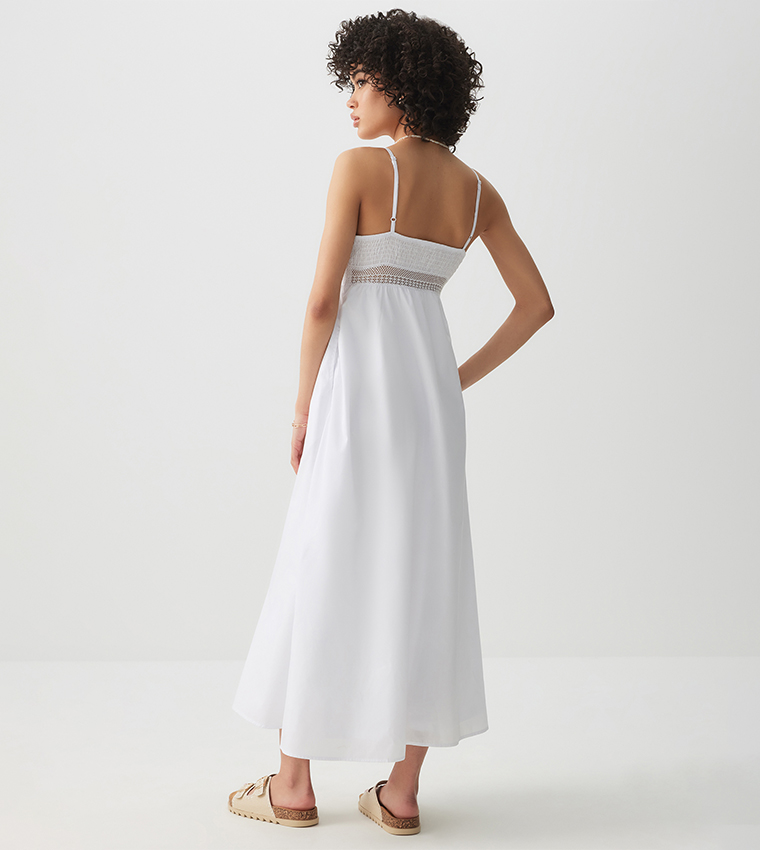 Smocked Strappy Maxi Dress