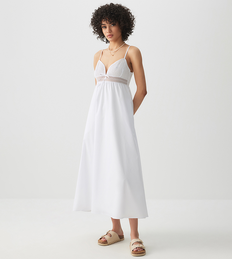 Smocked Strappy Maxi Dress