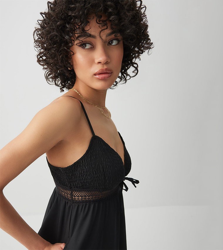 Smocked Strappy Maxi Dress