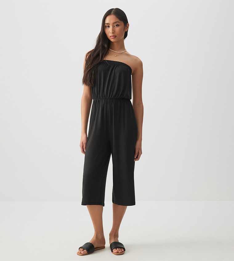 Solid Strapless Jumpsuit