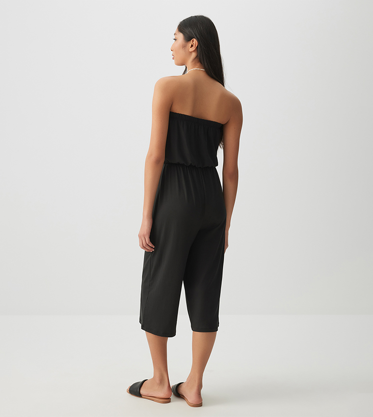 Solid Strapless Jumpsuit