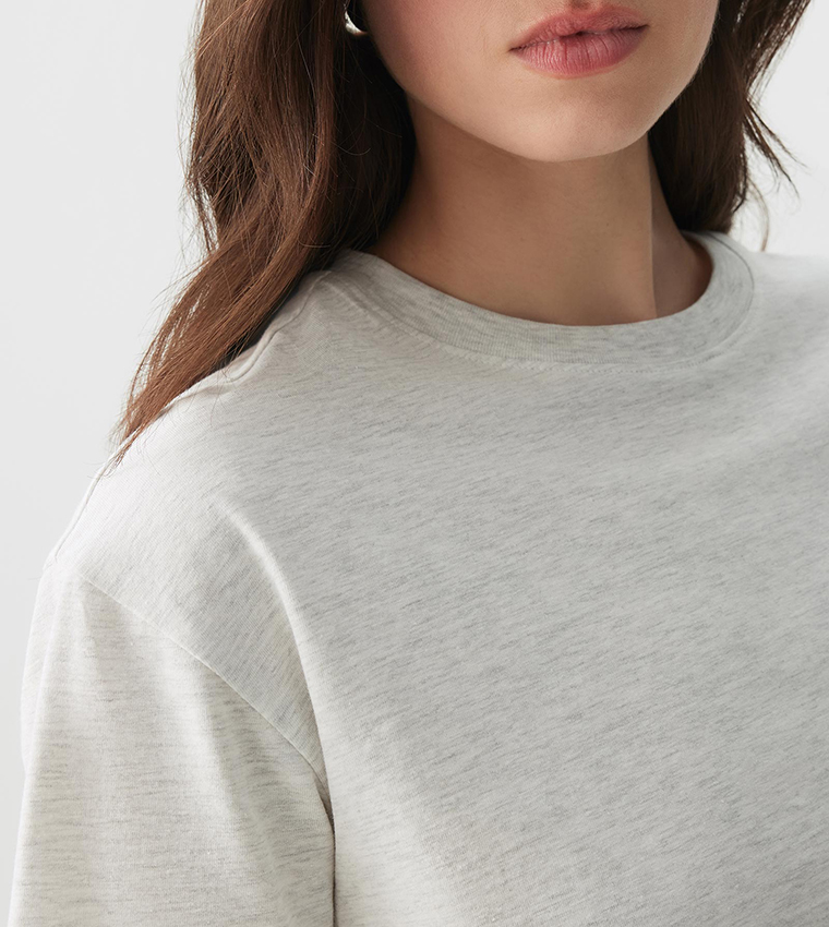 Solid Short Sleeves Boxy Crop T-Shirt