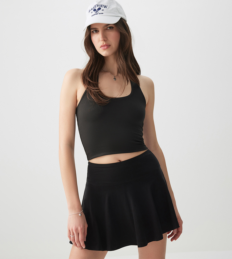 Solid Halterneck Crop Top