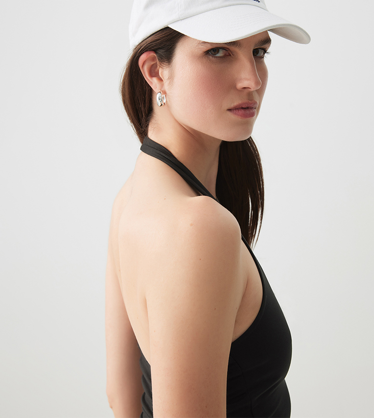 Solid Halterneck Crop Top