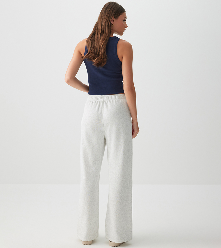 Elastic Waist Wide Leg Sweatpants