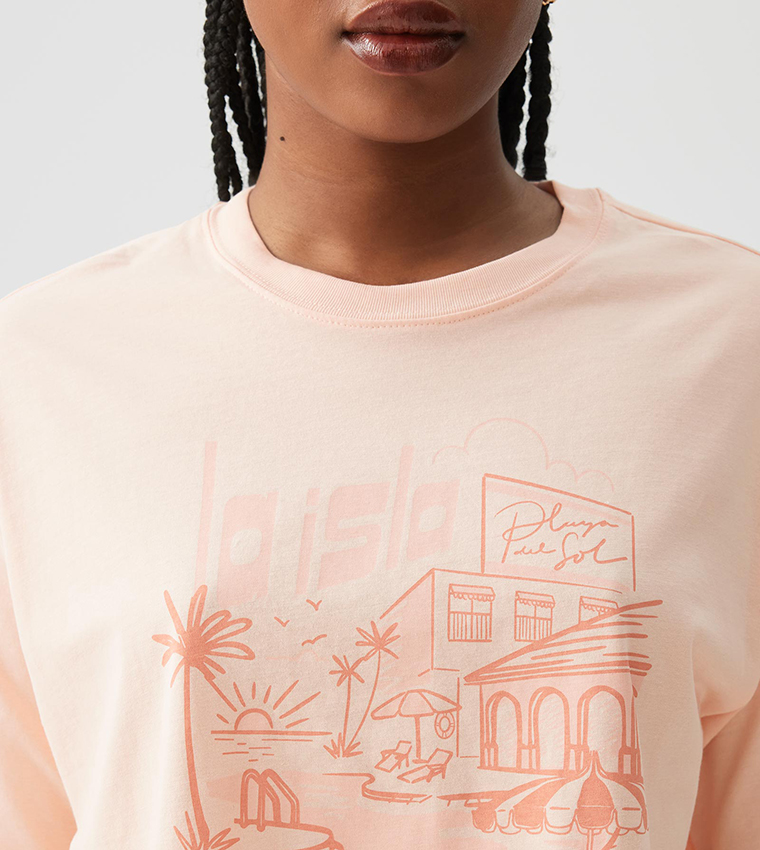 Printed Short Sleeves Boxy T-Shirt