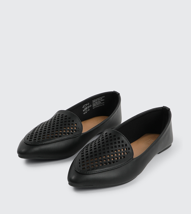 Laser Cut Pointed Toe Ballet Flats