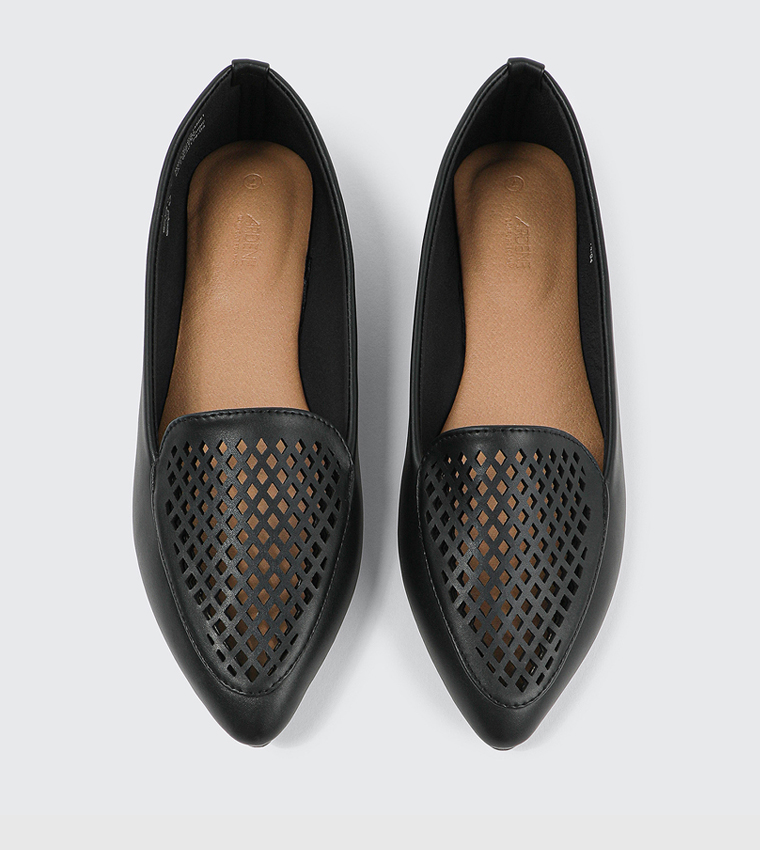 Laser Cut Pointed Toe Ballet Flats