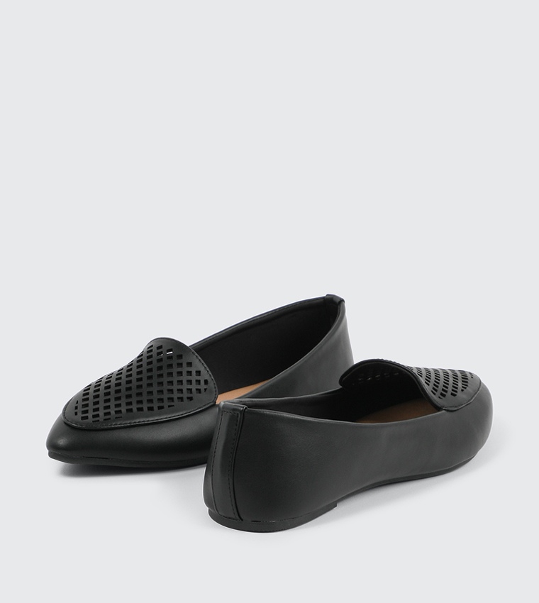 Laser Cut Pointed Toe Ballet Flats