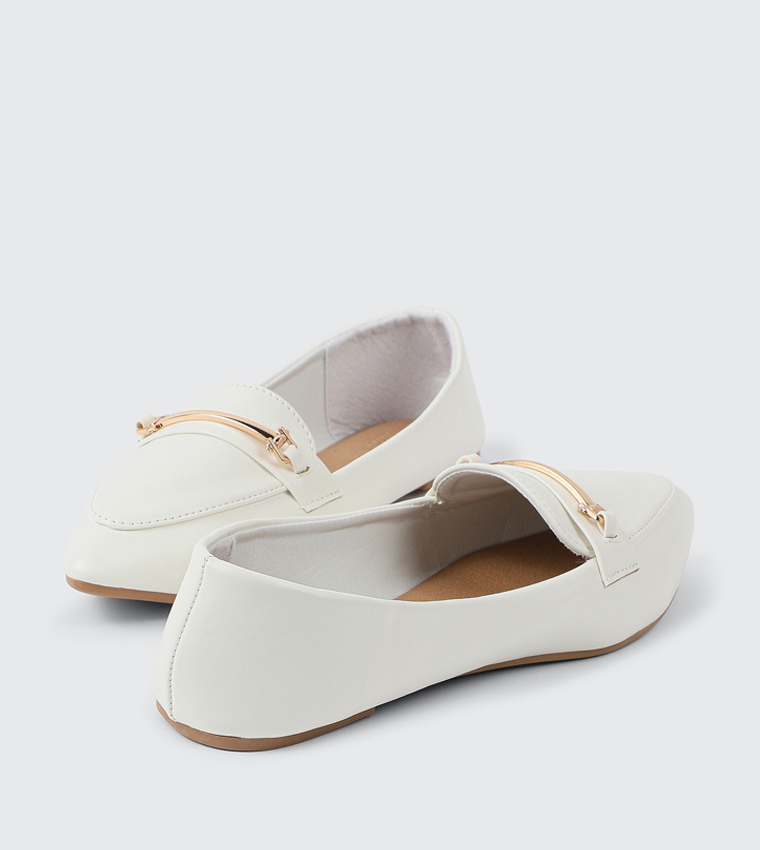 Metal Accent Pointed Toe Slips-Ons