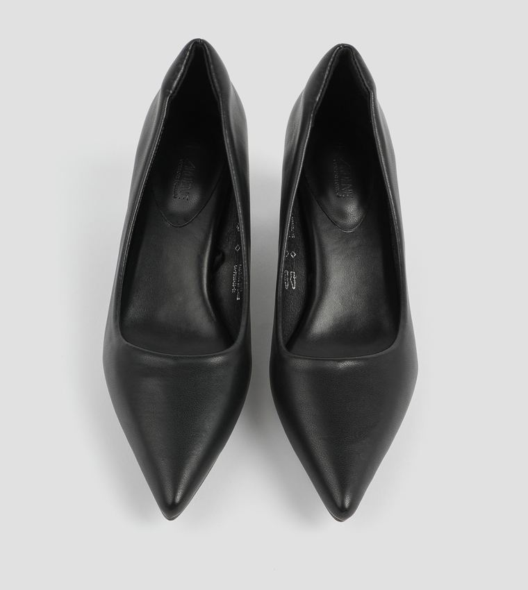 Textured Block Heel Pumps