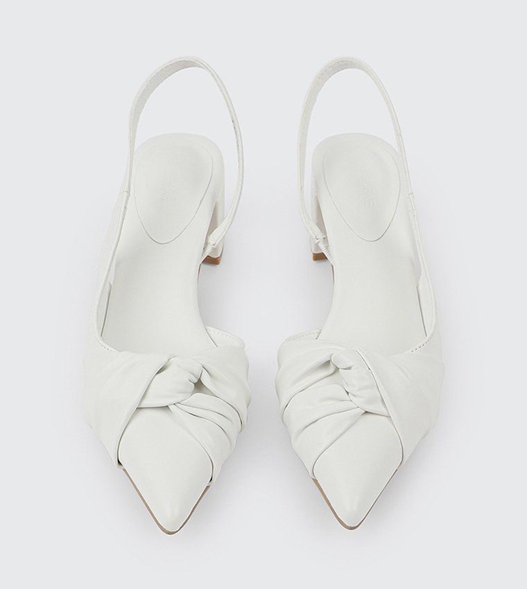 Pleated Detail Slingback Pumps