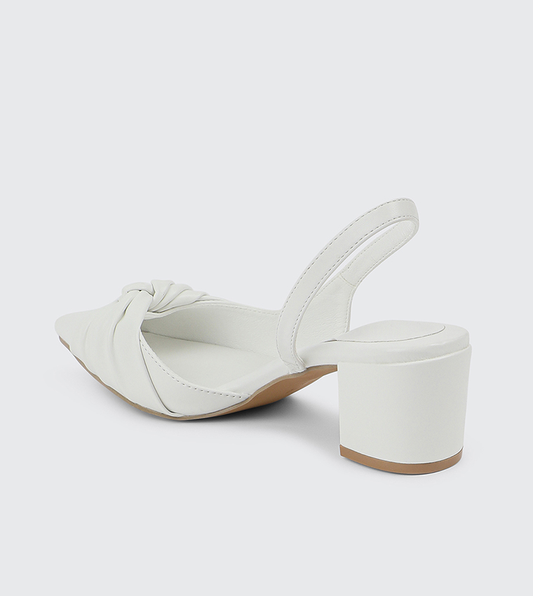 Pleated Detail Slingback Pumps