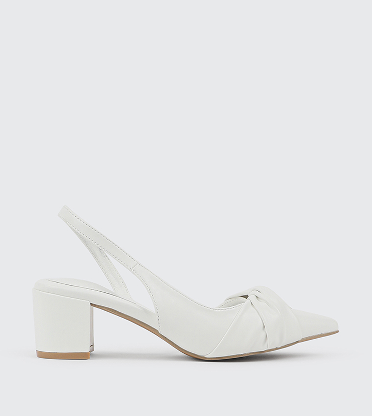 Pleated Detail Slingback Pumps