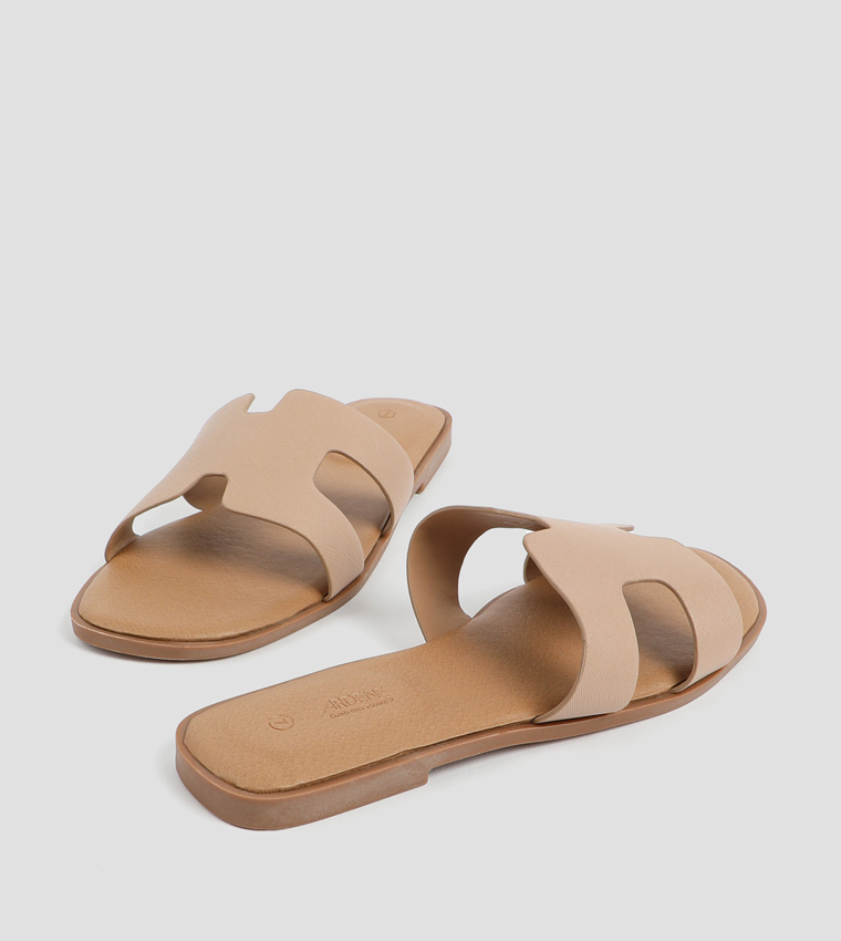 H-Strap Open Toe Flat Sandals