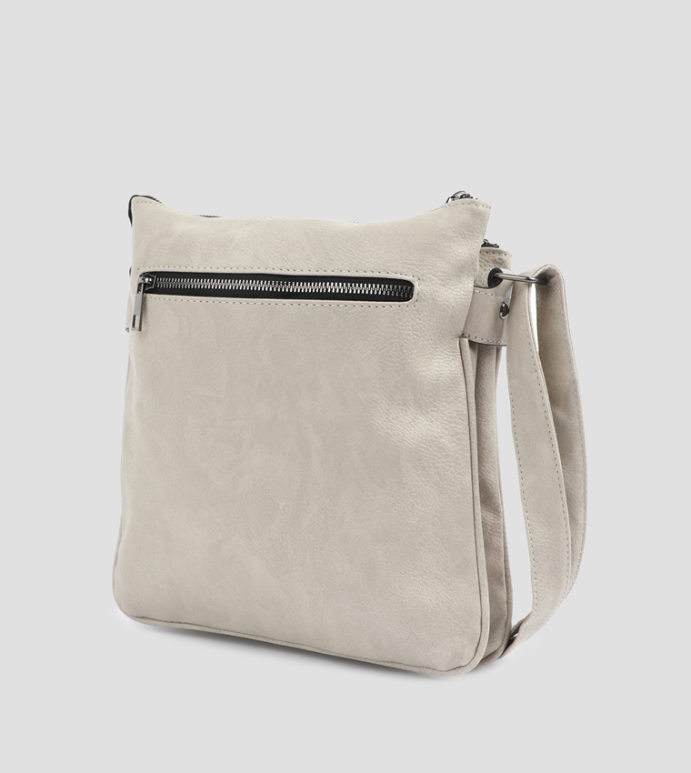 Textured Zippered Crossbody Bag