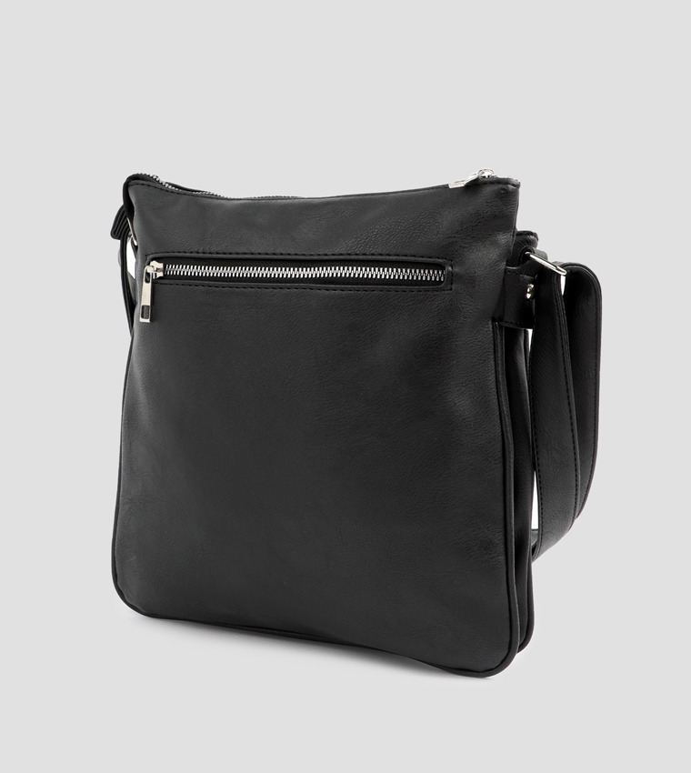 Textured Zippered Crossbody Bag