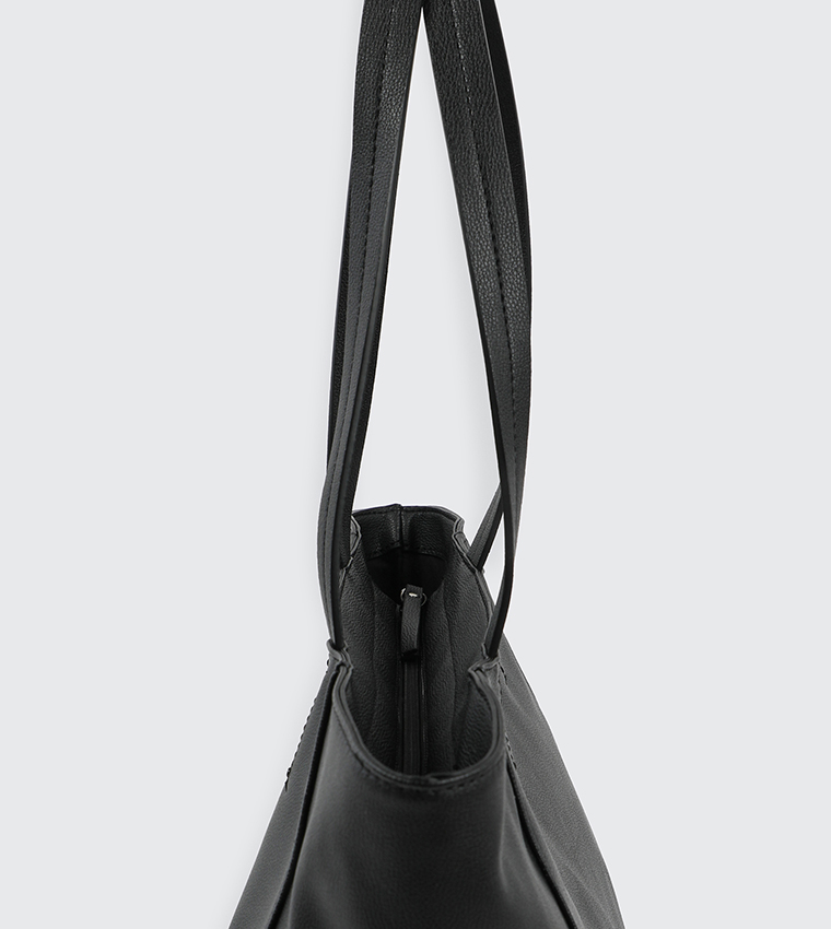 Textured Faux Leather Tote Bag