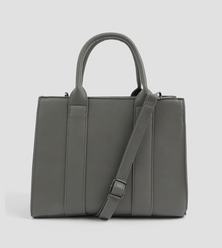 Textured Zippered Tote Bag