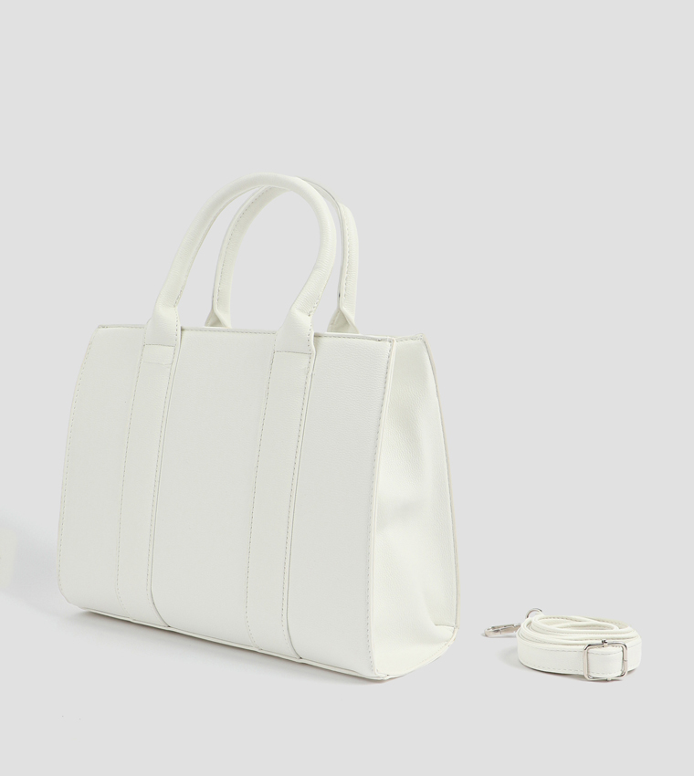 Textured Zippered Tote Bag