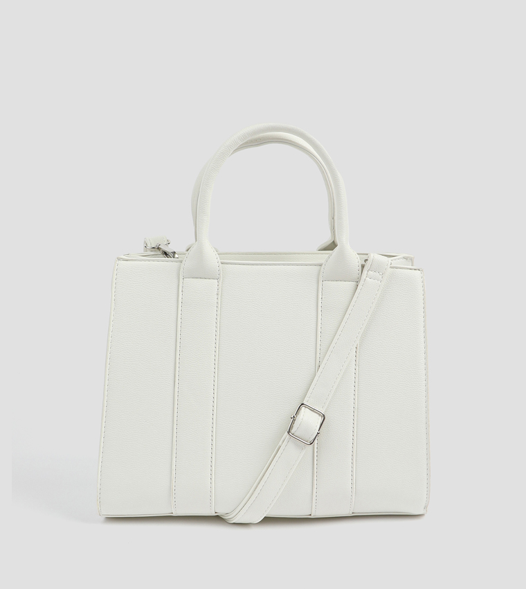 Textured Zippered Tote Bag