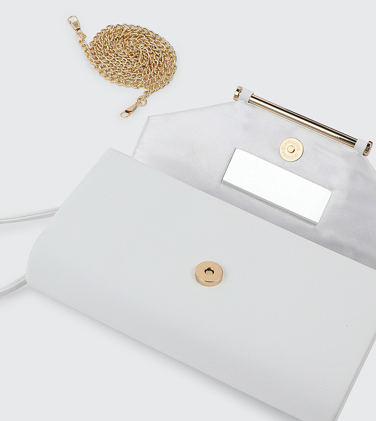 Textured Flap Clutch Bag