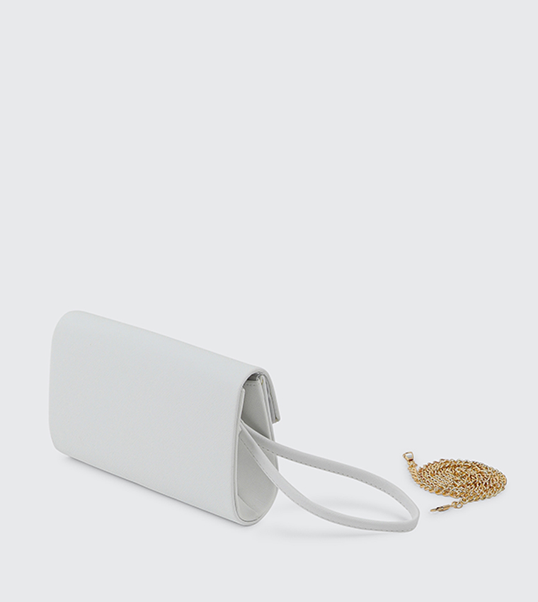 Textured Flap Clutch Bag
