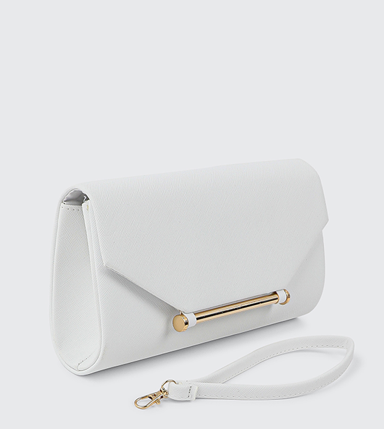Textured Flap Clutch Bag