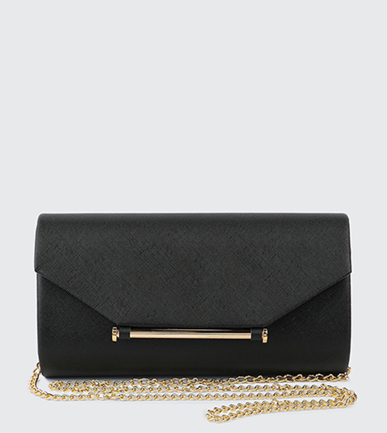 Textured Flap Clutch Bag