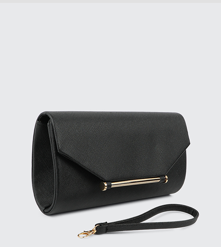 Textured Flap Clutch Bag
