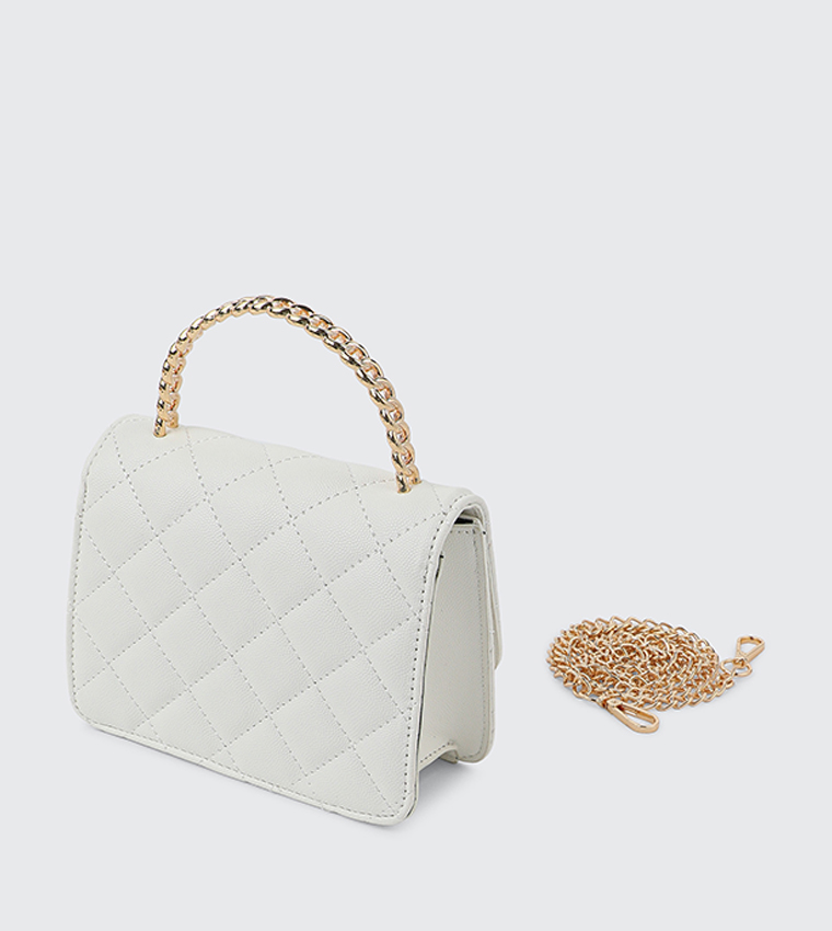 Quilted Twist Lock Crossbody Bag
