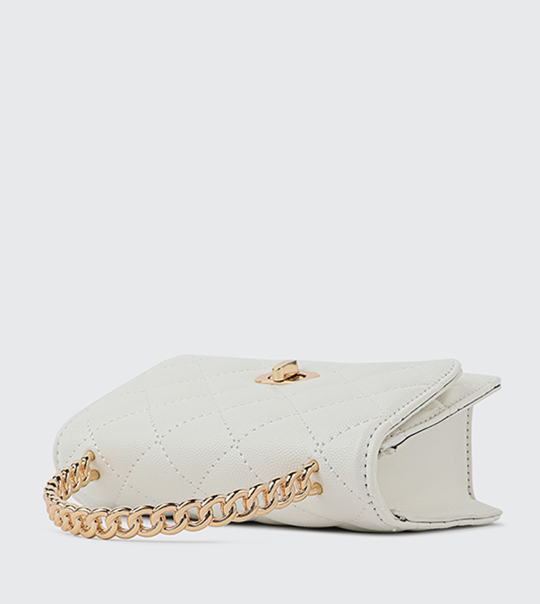 Quilted Twist Lock Crossbody Bag