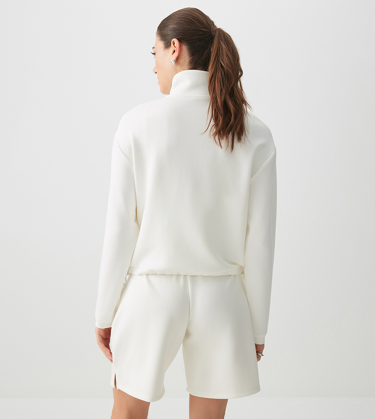 Zippered High Neck Scuba Jacket