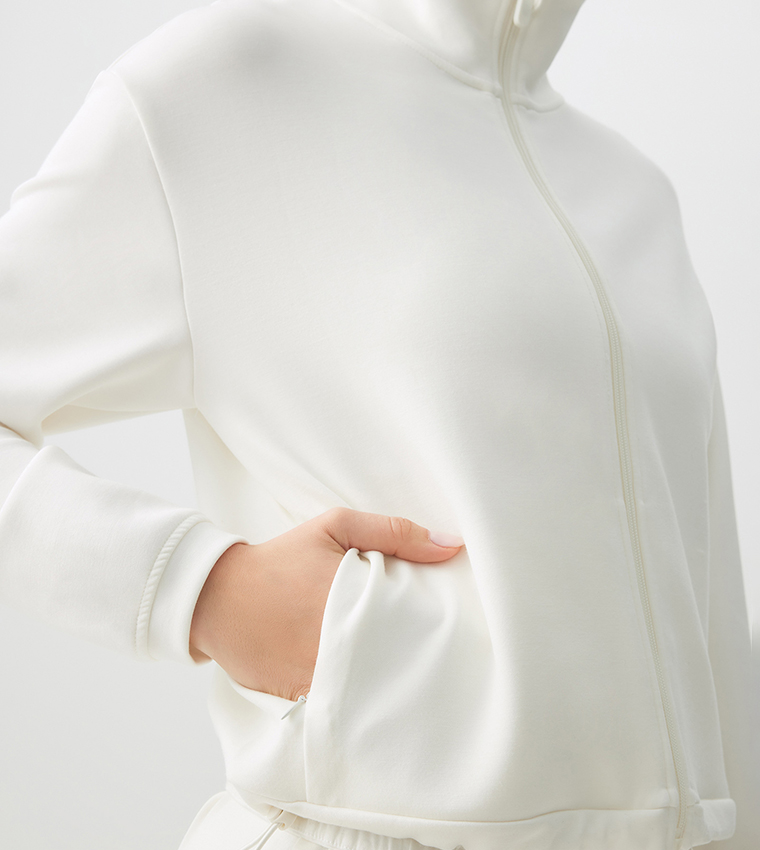 Zippered High Neck Scuba Jacket