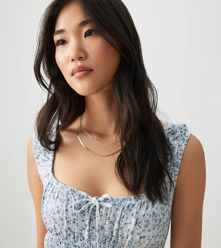 Square Neck Milkmaid Mini Dress