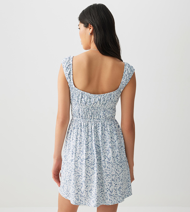 Square Neck Milkmaid Mini Dress