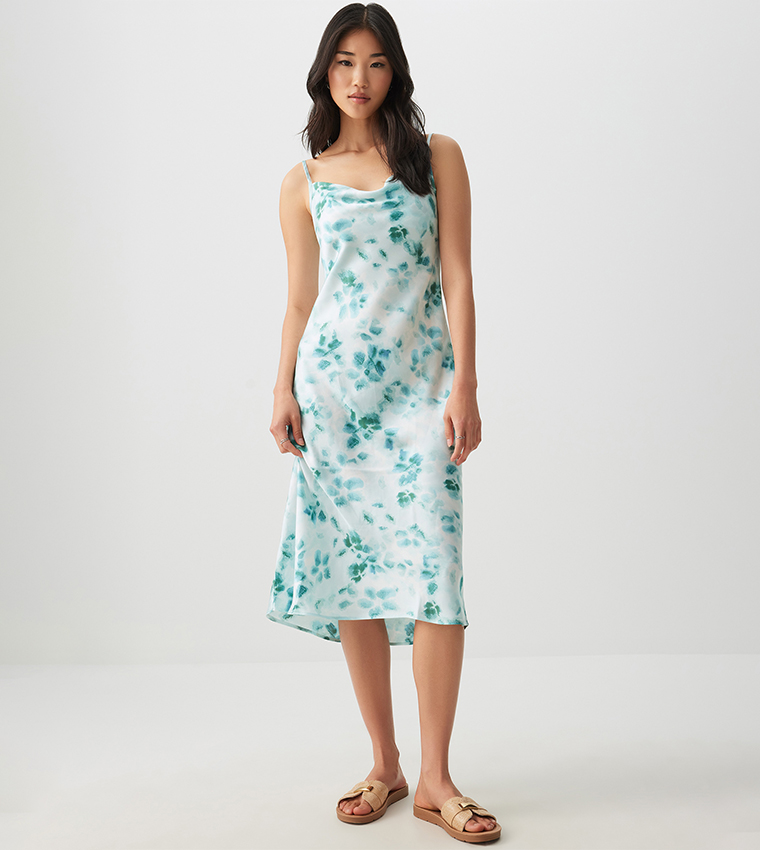 knee length dresses for ladies Square Neck Midi Dress – Ardene main image 1