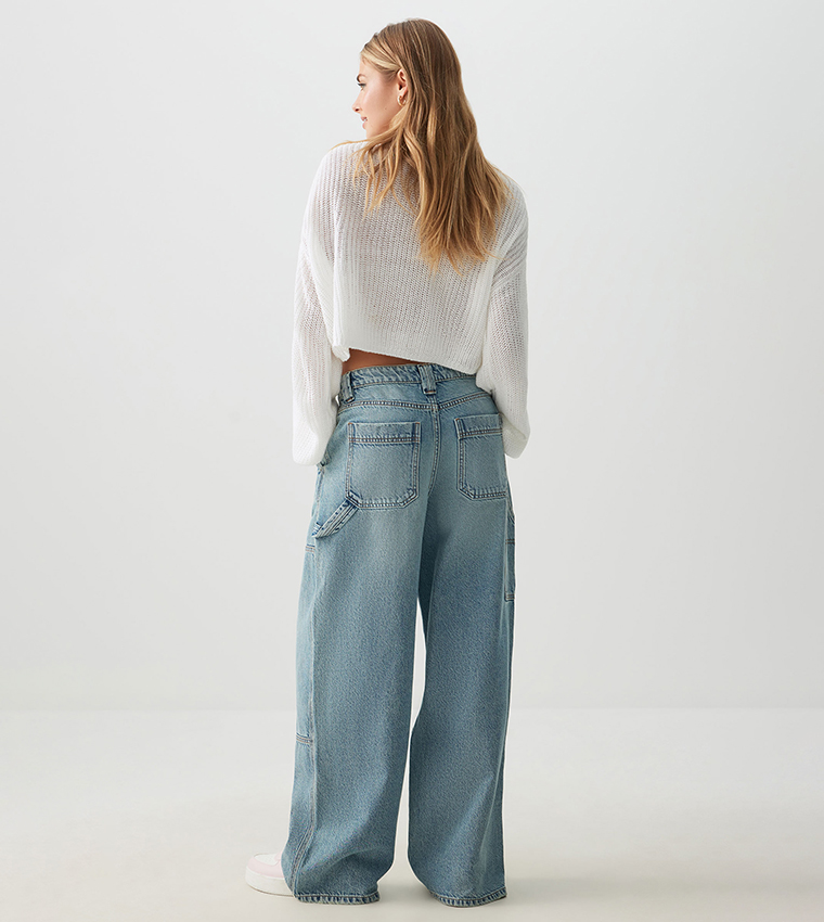 Slouchy Wide Leg Carpenter Jeans
