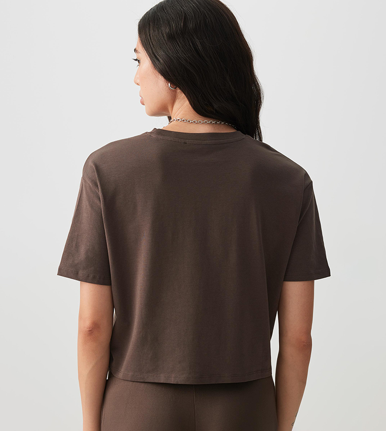Solid Short Sleeves Boxy T-Shirt