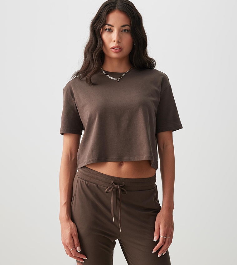 Solid Short Sleeves Boxy T-Shirt