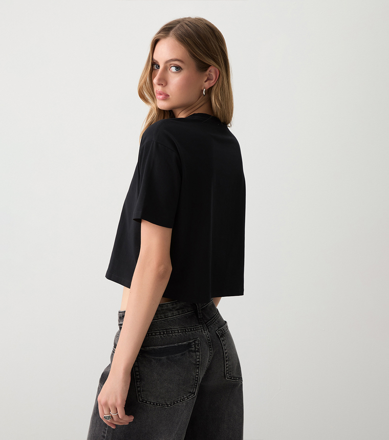 Solid Short Sleeves Boxy T-Shirt
