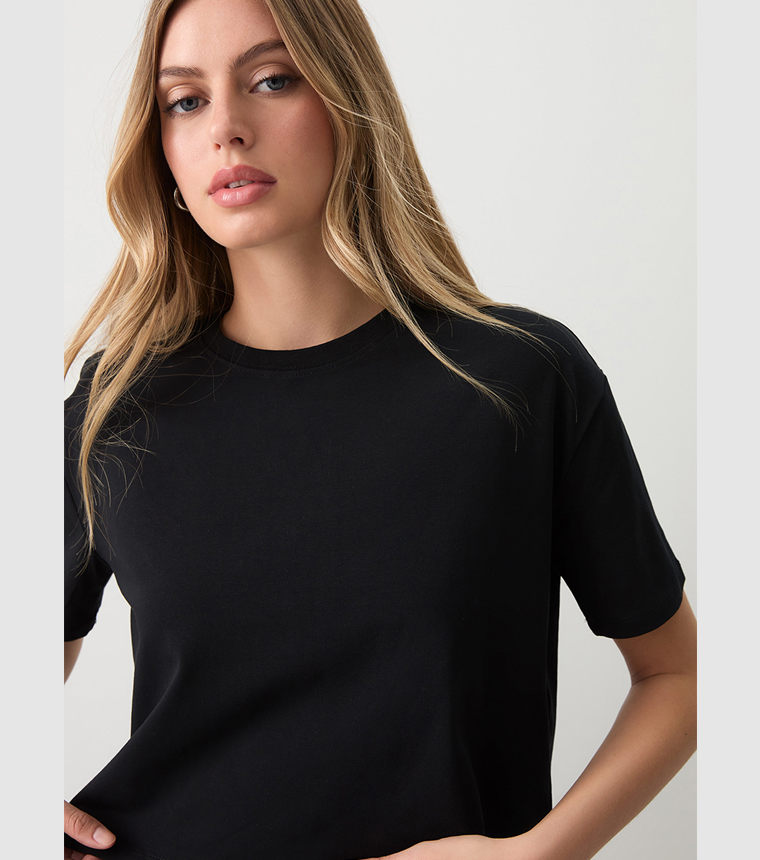 Solid Short Sleeves Boxy T-Shirt